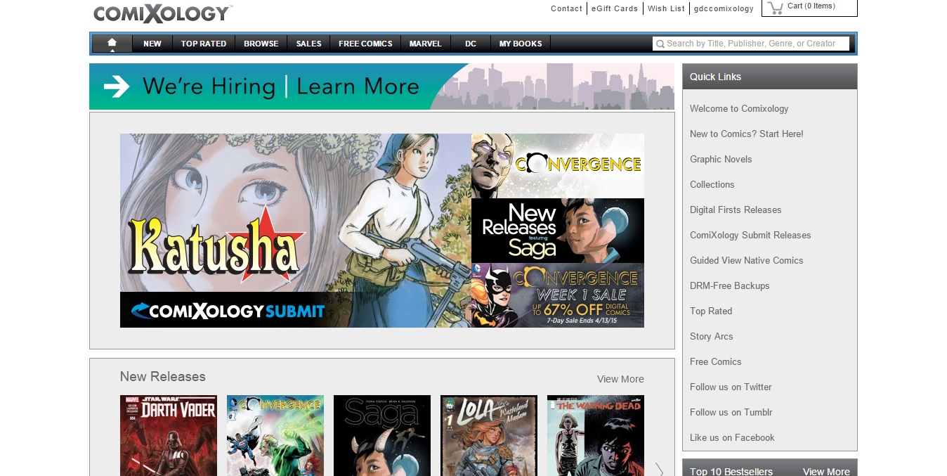 Katusha features top of page on comixology